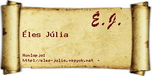 Éles Júlia névjegykártya